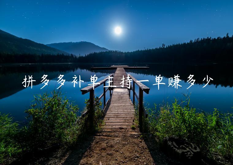 拼多多補(bǔ)單主持一單賺多少